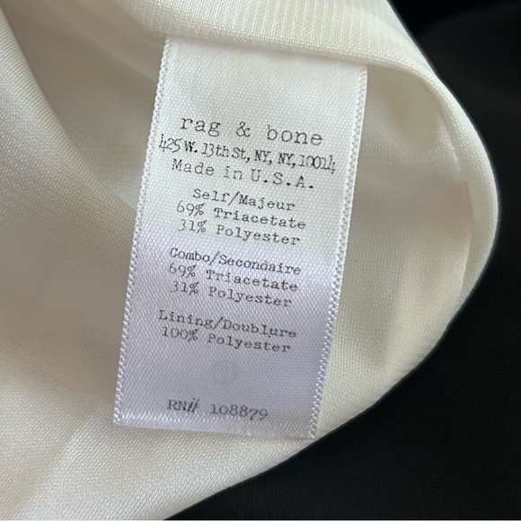 Rag & Bone Dupont Sleeveless Sheath Dress in Ivory/Black Sz 4 - Picture 10 of 10